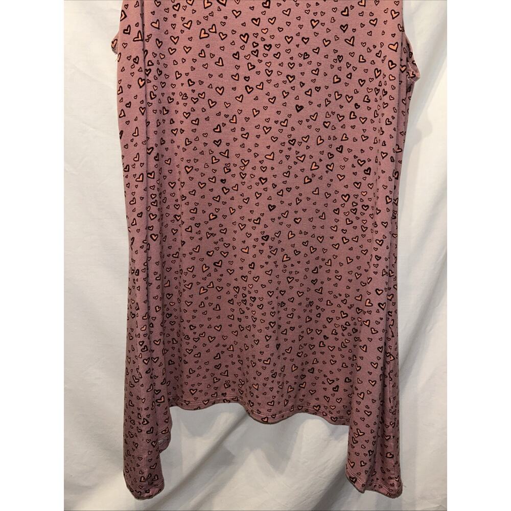 LOGO Lounge Lori Goldstein Size Lg Pink Heart Print Sleeveless Tunic Tank Top - Picture 5 of 10